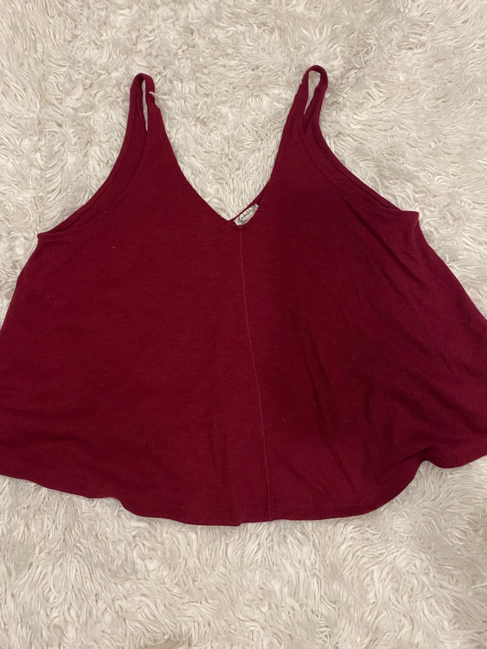 Free People Dark Red Burgundy Sleeveless Swing Tank Small